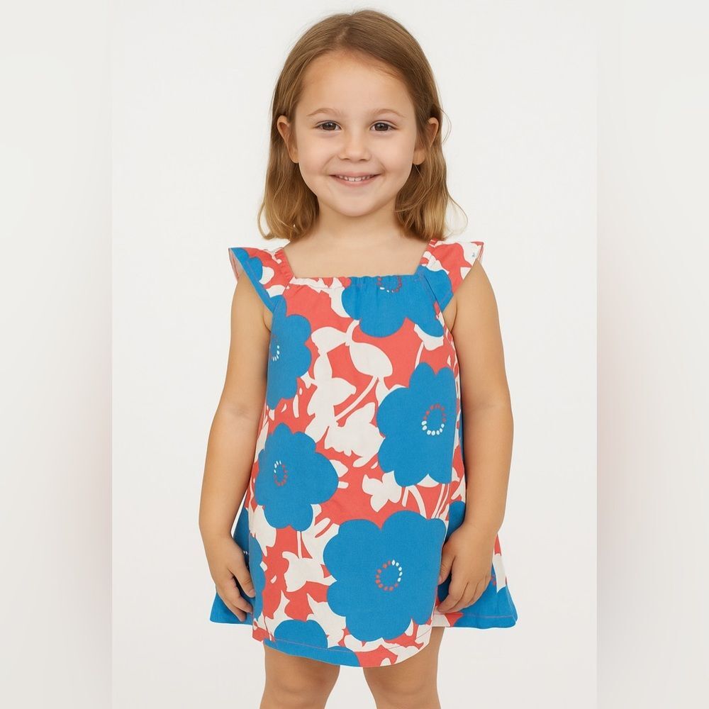 Hanna Andersson Dress 90 US 3  Red Blue